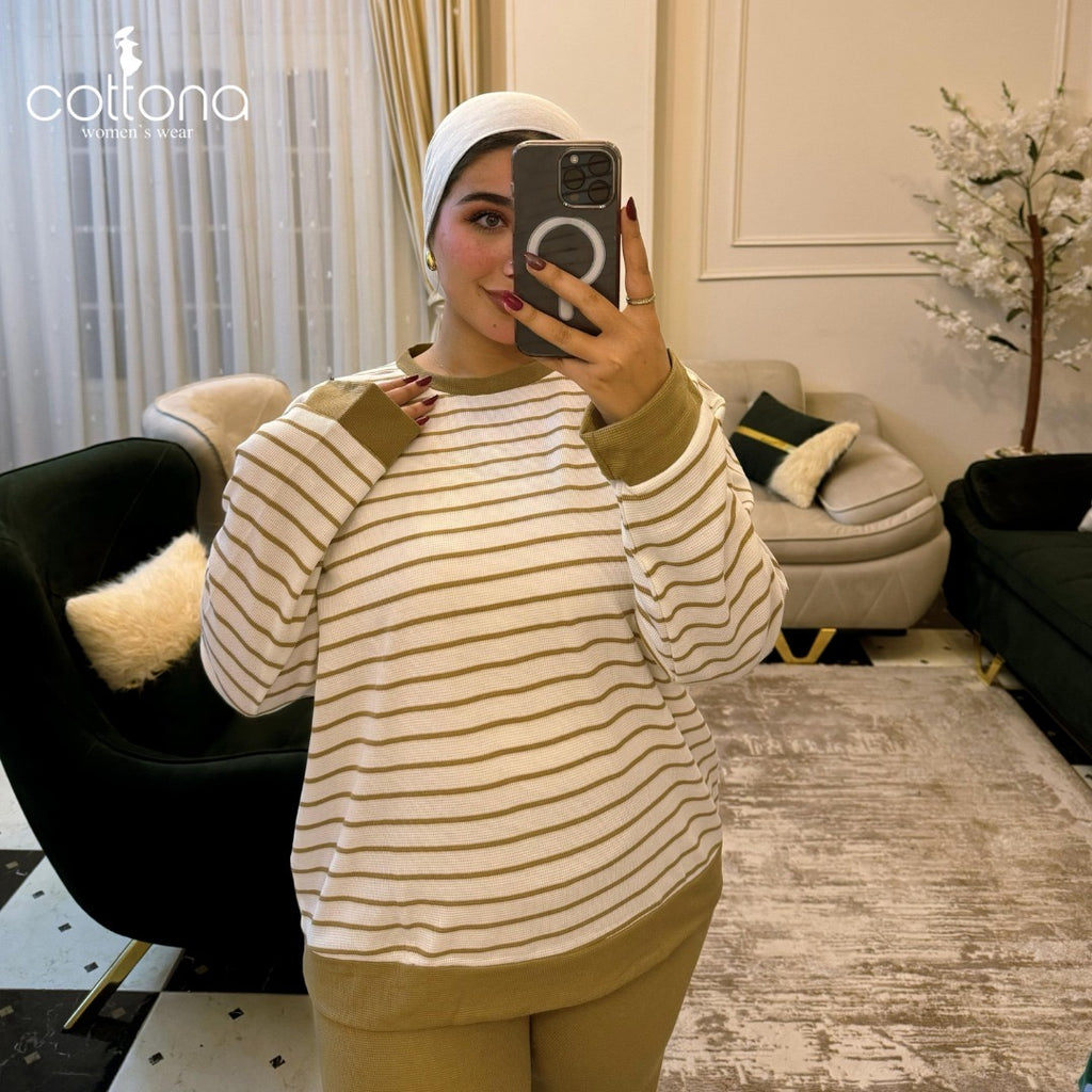 بيجامة سوت بنى