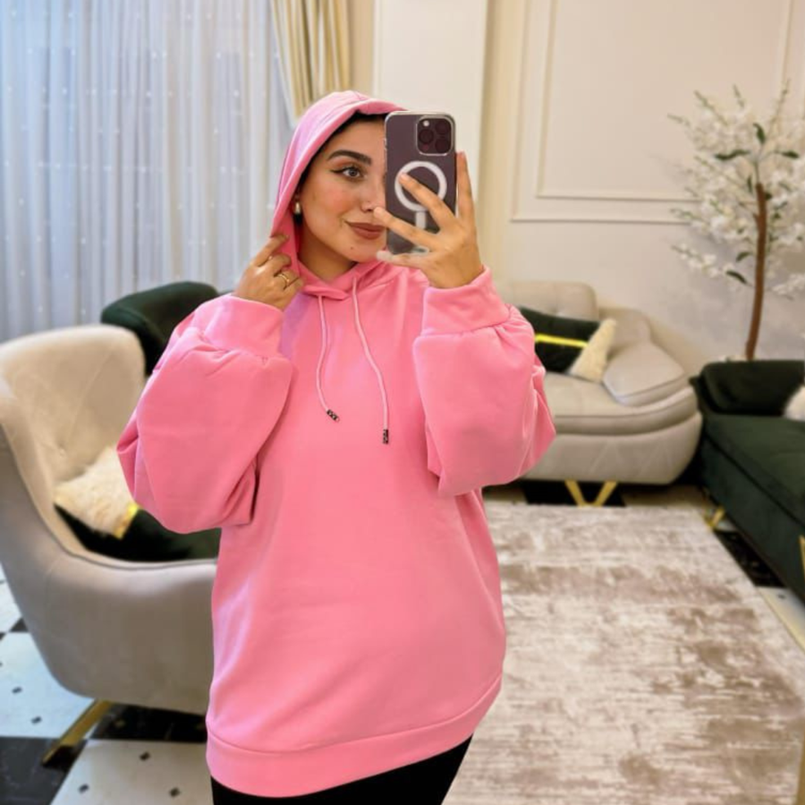 هودى بينك فرى سايز