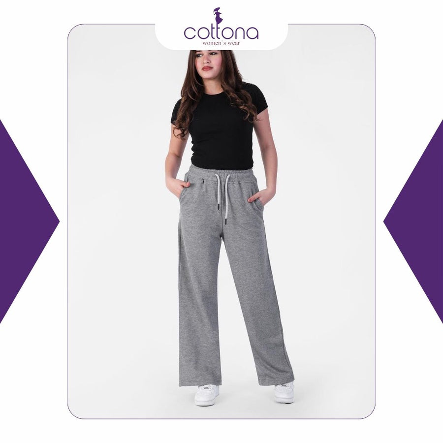 بنطلون قطن رمادى