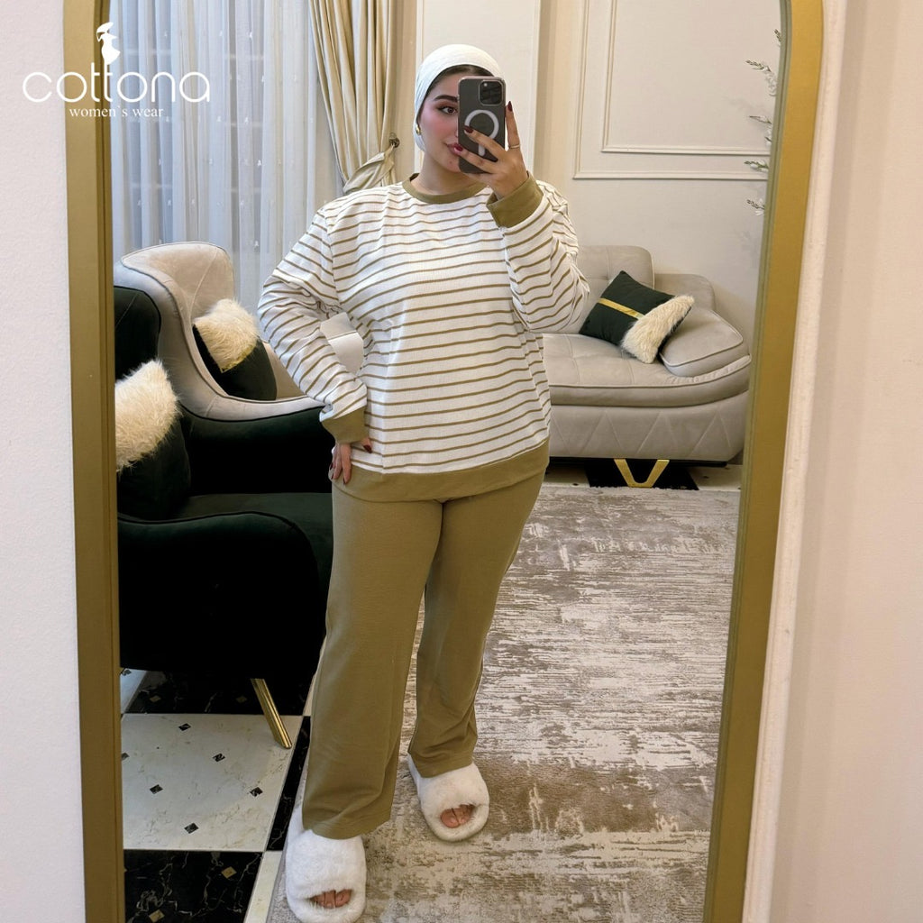 بيجامة سوت بنى