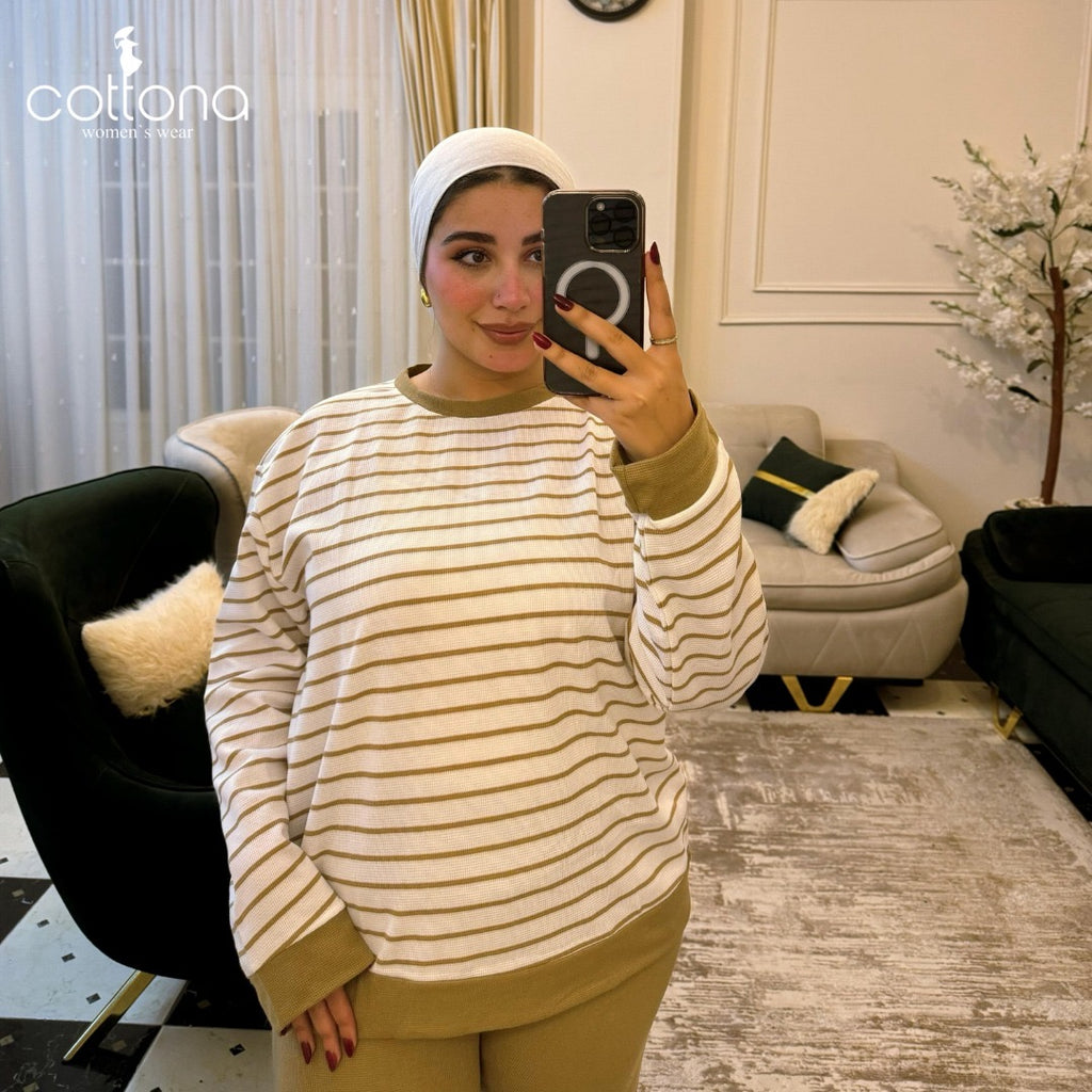 بيجامة سوت بنى