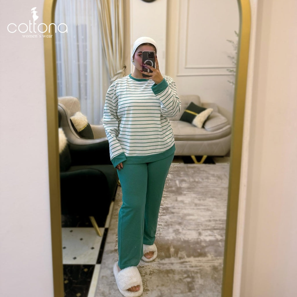 بيجامة سوت اخضر