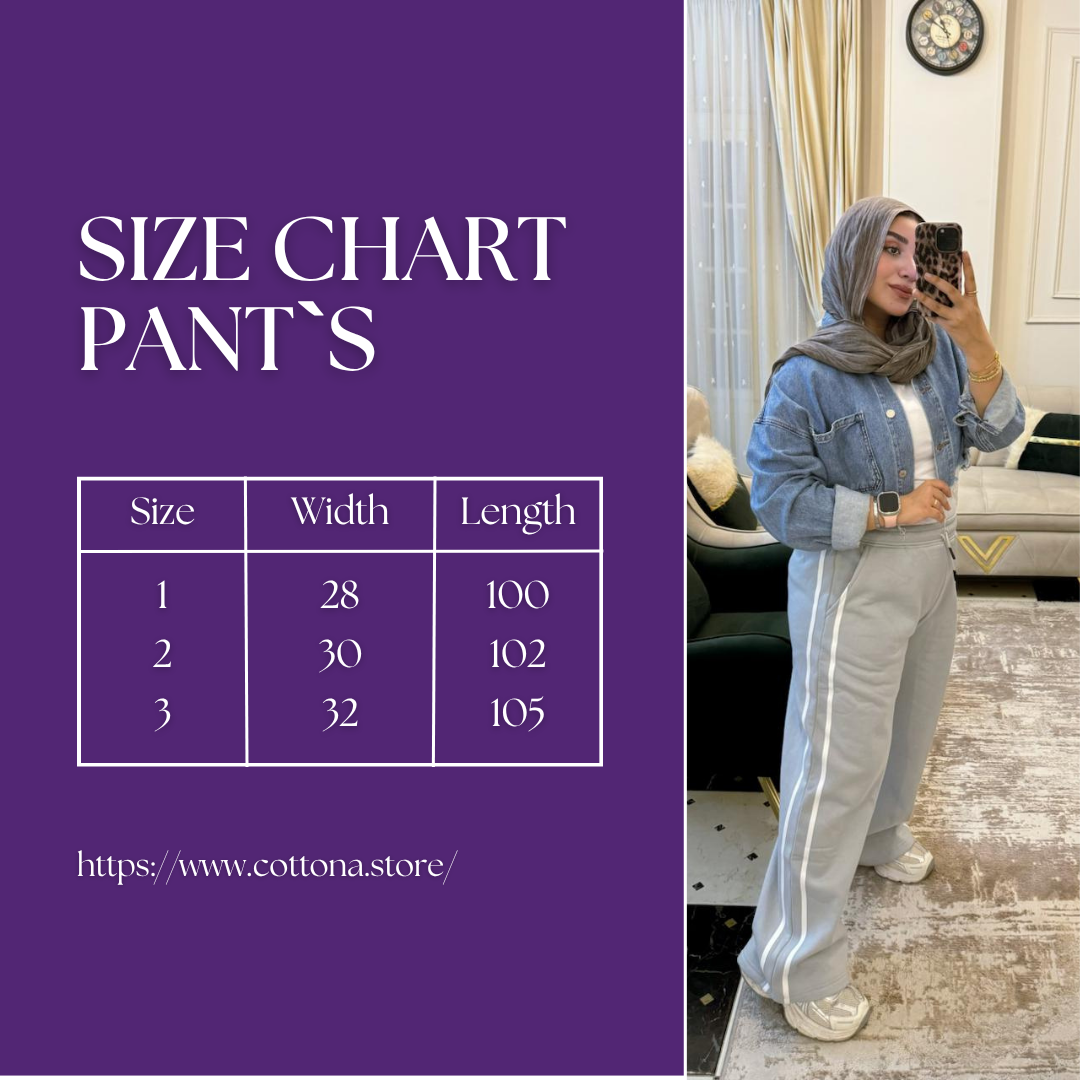 بنطلون قطن اسود وأيد ليج